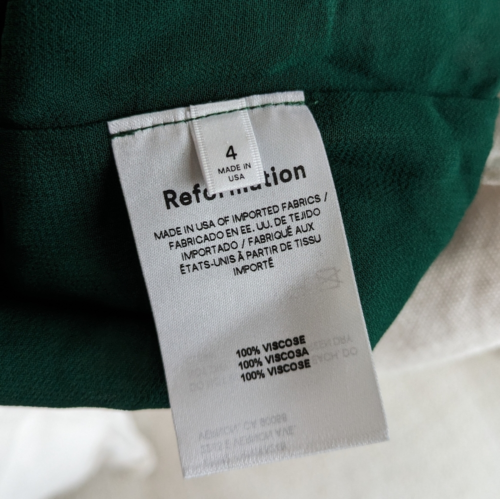 Reformation Juni Green Long Sleeve Dress - Picture 7 of 11